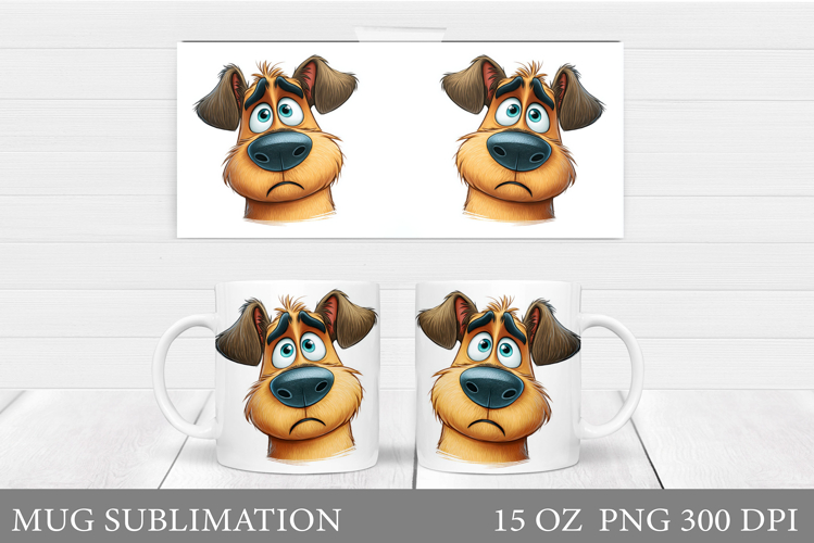 Cute Dog Mug Sublimation. Funny Dog Mug Wrap Design