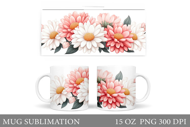 Flowers Mug Design. Floral Mug Sublimation example image 1