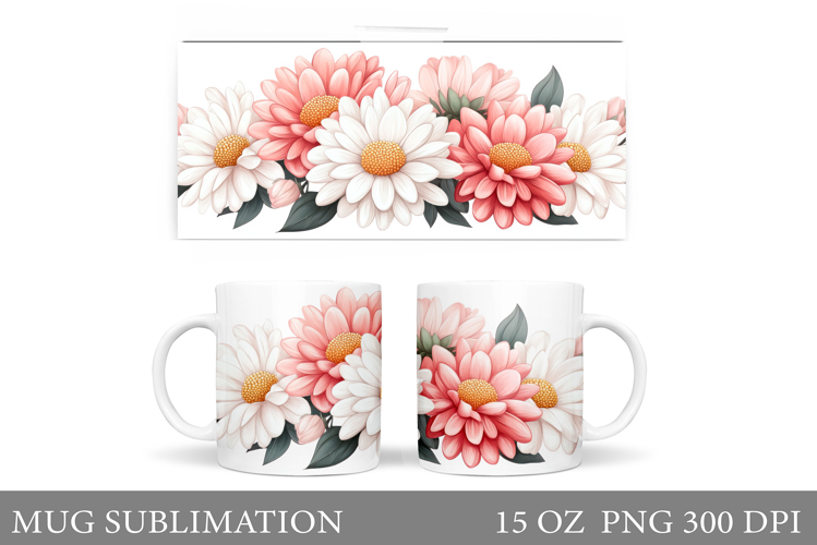 Flowers Mug Design. Floral Mug Sublimation