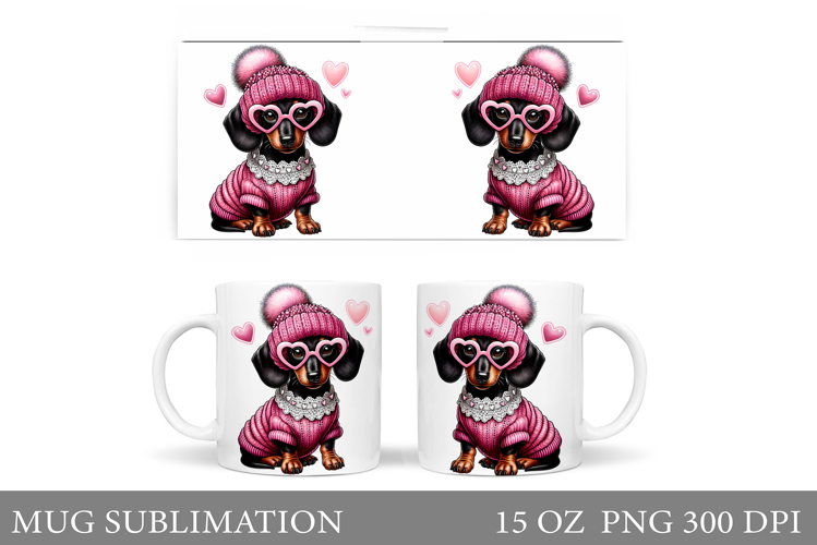 Dachshund Mug Sublimation. Cute Dog Sublimation