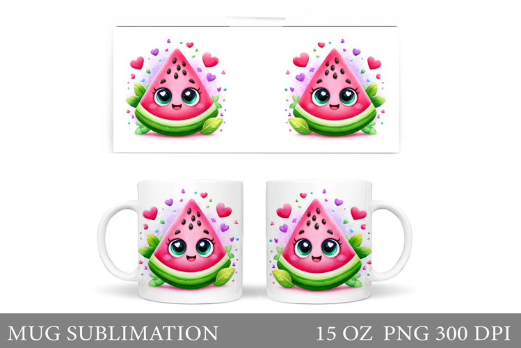 Cute Watermelon Mug Design. Cute Watermelon Sublimation
