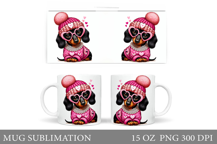 Cute Dog Mug Sublimation. Cute Dachshund Sublimation