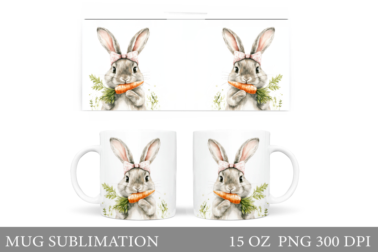 Cute Bunny Mug Design. Cute Bunny Sublimation