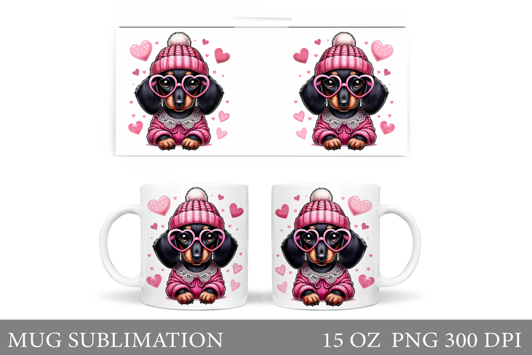 Cute Dachshund Mug Sublimation. Cute Dog Sublimation