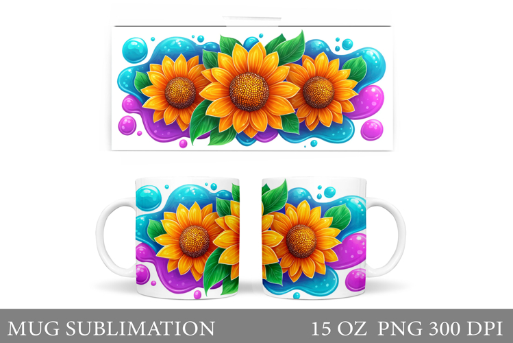 Sunflowers Mug Sublimation. Sunflowers Sublimation example image 1