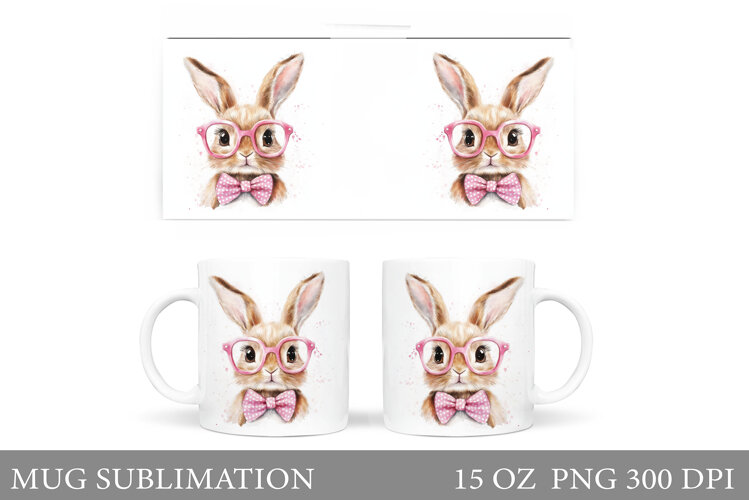 Cute Bunny Mug Design. Cute Bunny Sublimation example image 1