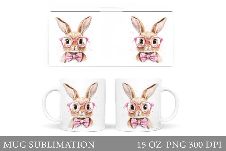 Cute Bunny Mug Design. Cute Bunny Sublimation