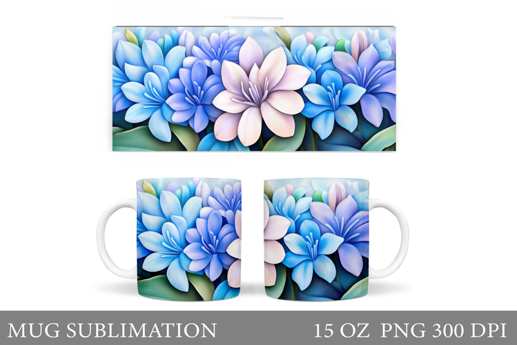 Flowers Mug Wrap Design. Flowers Sublimation