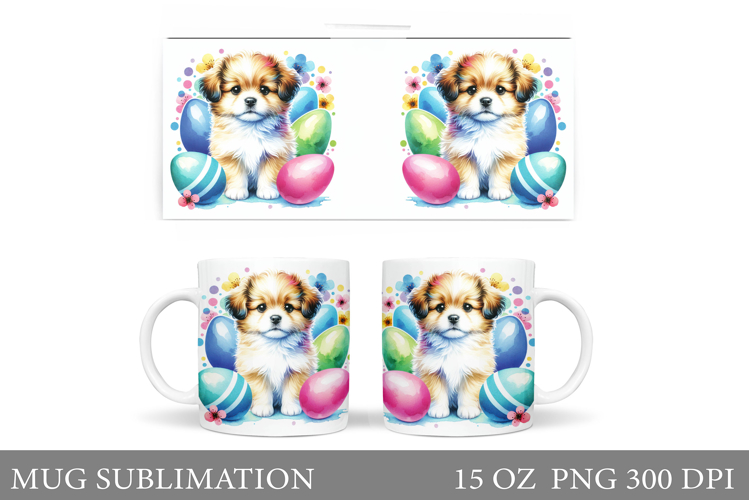 Easter Dog Mug Design. Easter Mug Sublimation