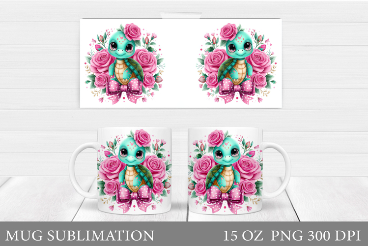 Turtle Mug Sublimation. Sea Turtle Mug Design
