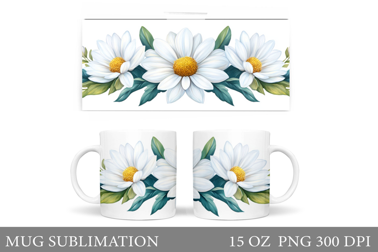 Flowers Mug Design. Floral Mug Sublimation