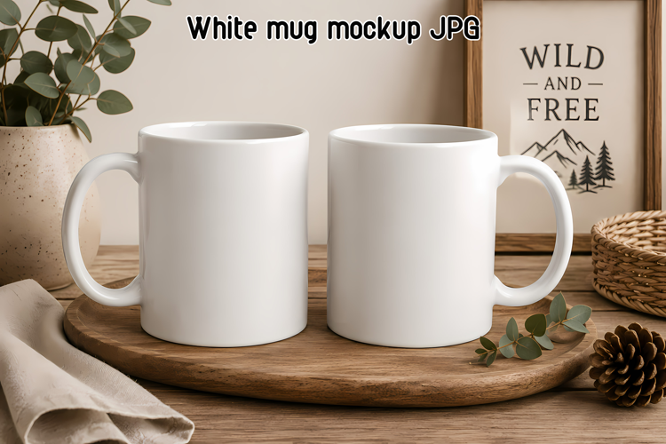 Rustic White Mug Mockup JPG