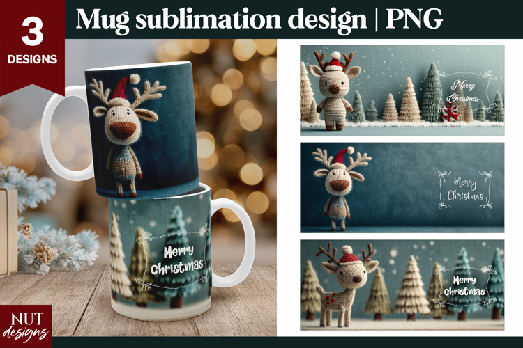 Cute Christmas Mug 15oz Christmas Reindeer Mug Wrap