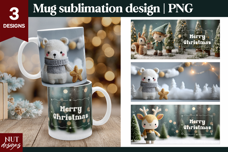 Funny Christmas Mug wrap Crochet Critters Christmas Mug