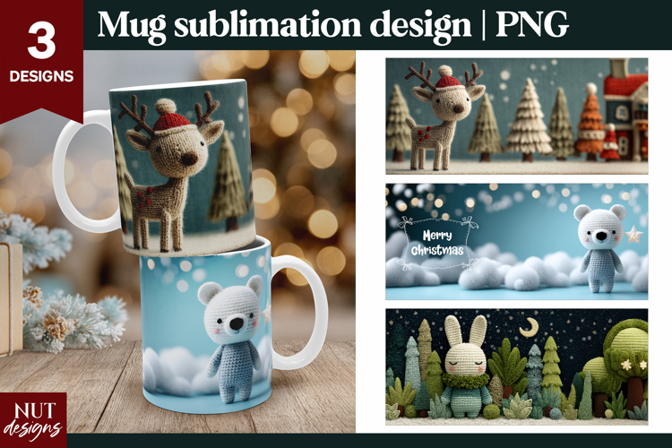 Funny Christmas Mug wrap Crochet Critters Christmas Mug