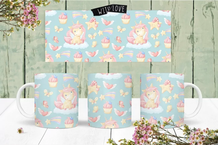 Unicorns Mug Sublimation Mug Wrap
