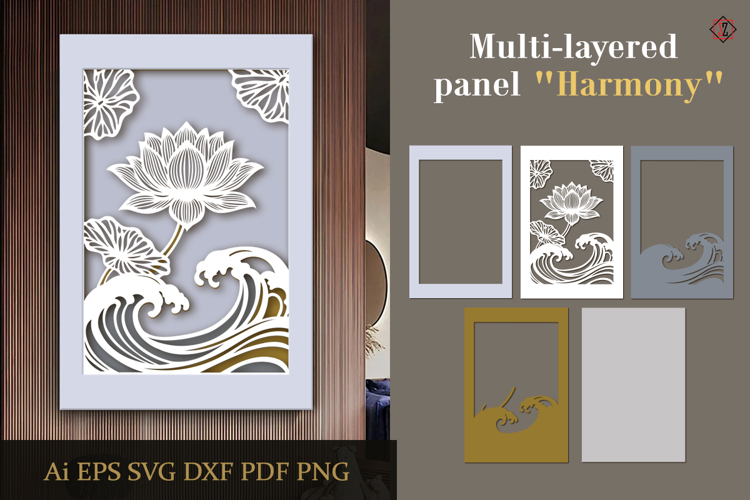 Layered Panel Harmony 3D Paper Cut Art