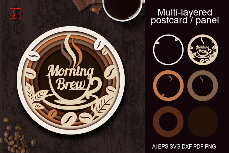 Multi-layered Postcard / Panel Morning Brew