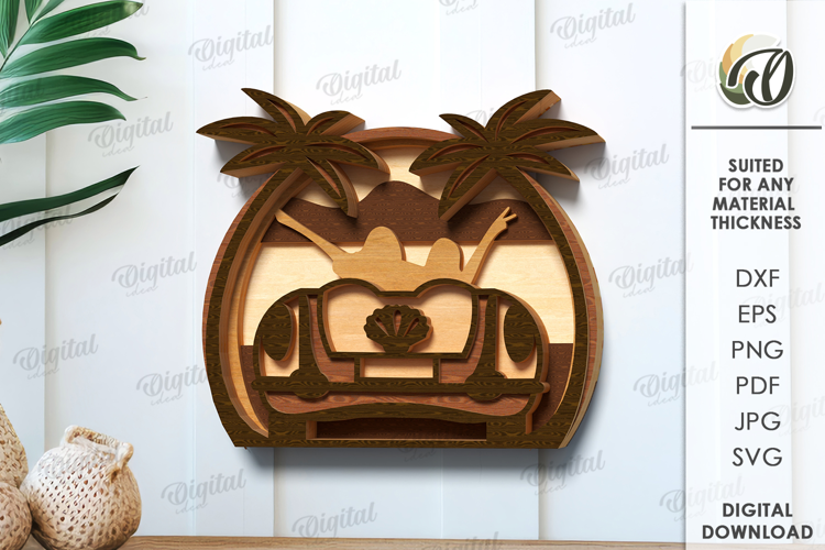 Multi Layered Summer Sign Laser Cut. Summer decor SVG
