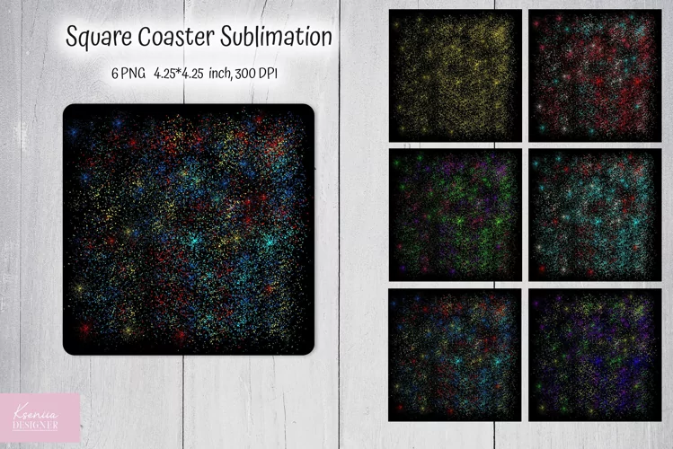 Space Square Coaster Sublimation. Night sky