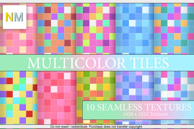 Multicolor Tiles 10 Seamless Textures example image 1