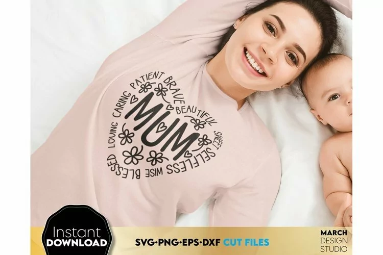 Mothers Day SVG | Mum Heart SVG | Mum Gift Design |Mum Shirt