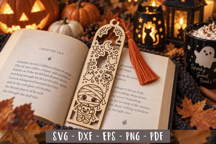 Mummy Cute Halloween Bookmark SVG Laser cut design