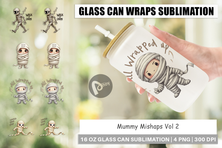 Mummy Mishaps Glass Can