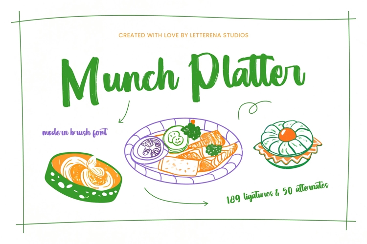 Munch Platter - Modern Brush Font