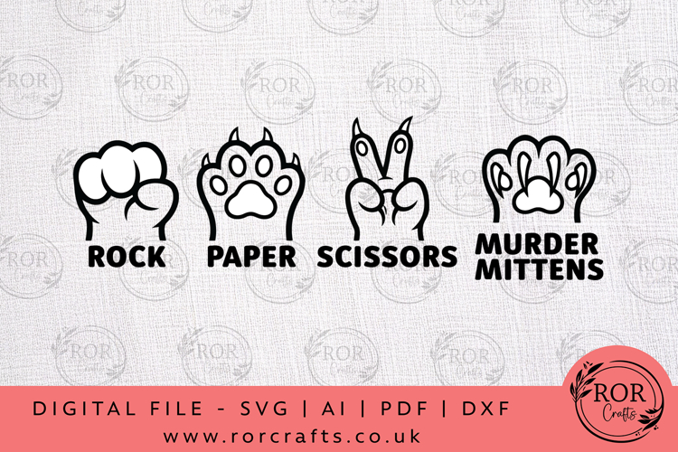 Rock Paper Scissors Murder Mittens SVG Design