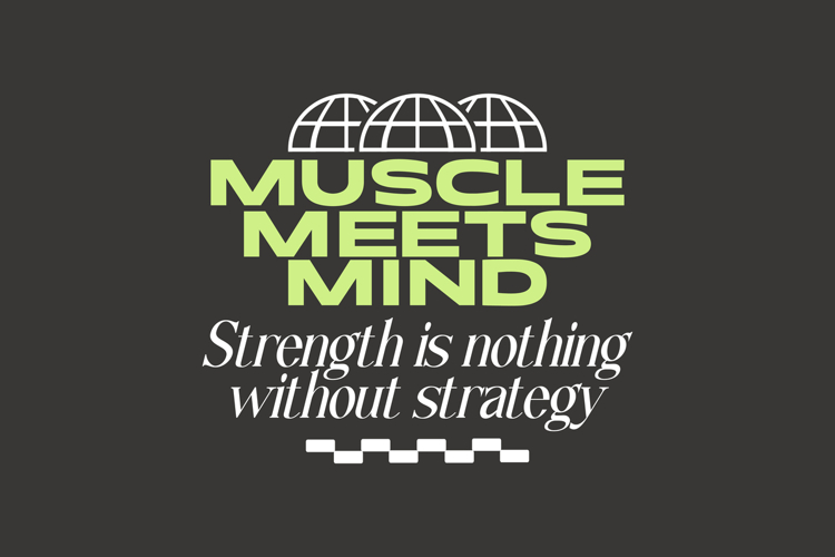 Muscle Meets Mind Urban Typography T-shirt Design example image 1