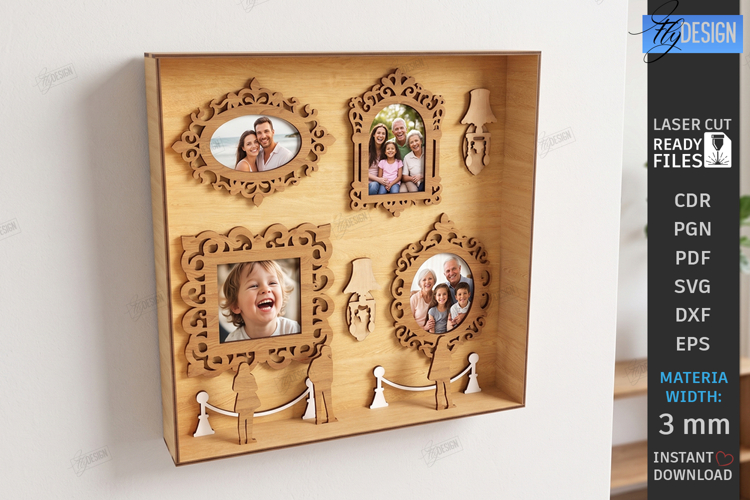Museum of Us - Personalised Photo Frame Laser Cut Design