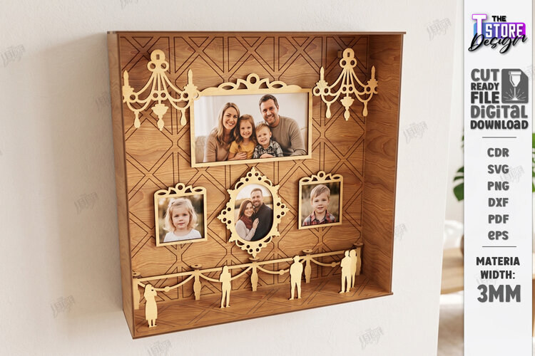 Museum of Us Laser Cut | Personalised 3D Photo Frame | CNC example image 1
