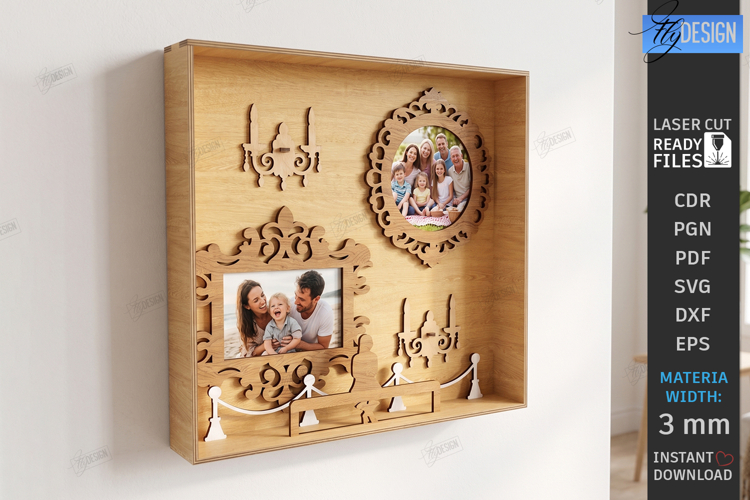 Museum of Us - Personalised Photo Frame Laser Cut Design