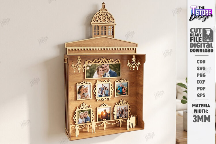 Museum of Us Laser Cut | Personalised 3D Photo Frame | CNC example image 1