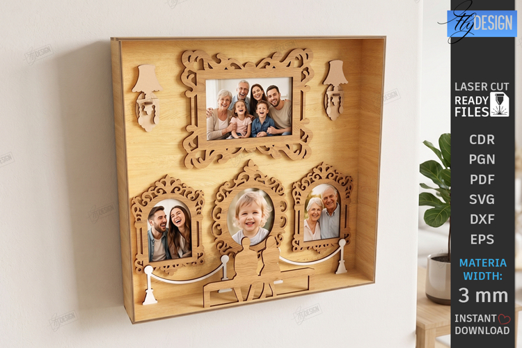 Museum of Us - Personalised Photo Frame Laser Cut Design