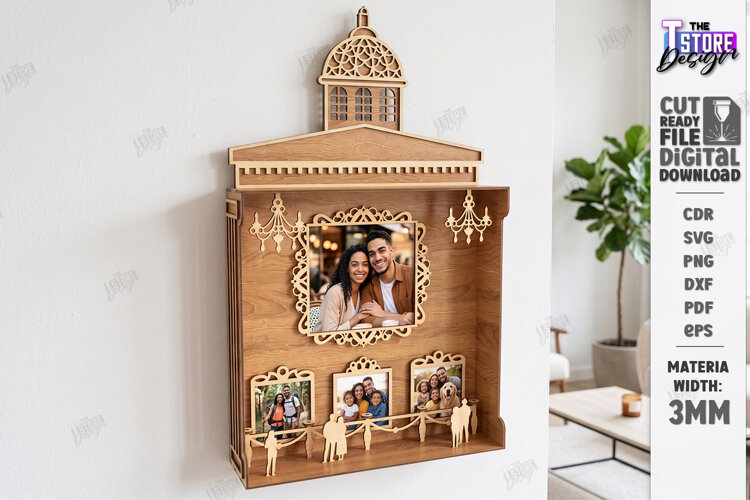 Museum of Us Laser Cut | Personalised 3D Photo Frame | CNC example image 1