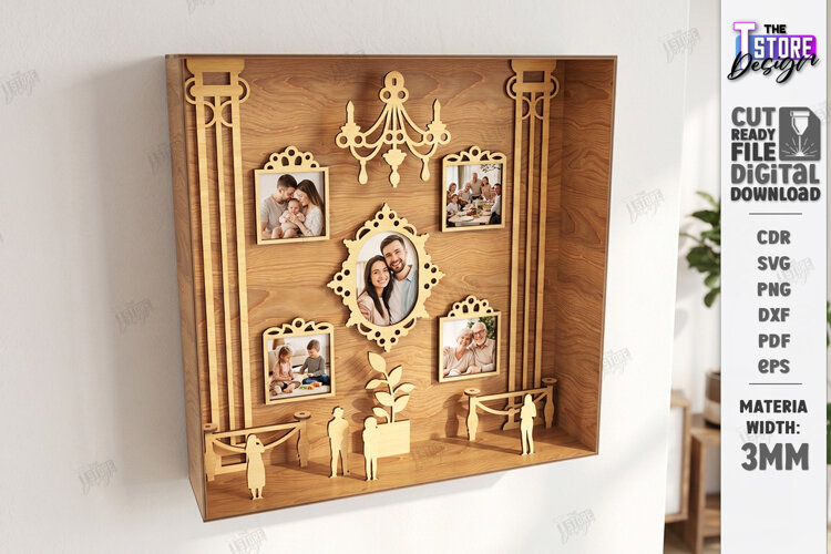 Museum of Us Laser Cut | Personalised 3D Photo Frame | CNC example image 1