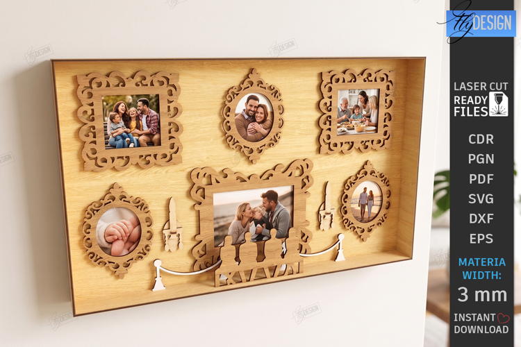 Museum of Us - Personalised Photo Frame Laser Cut Design