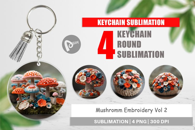 Keychain Mushromm Embroidery