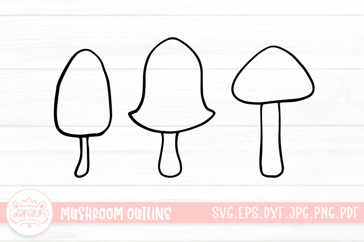 Mushroom Outline Clipart SVG Cut File