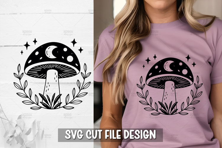 Mushroom with florals SVG Design | Skull SVG for Cricut Silh