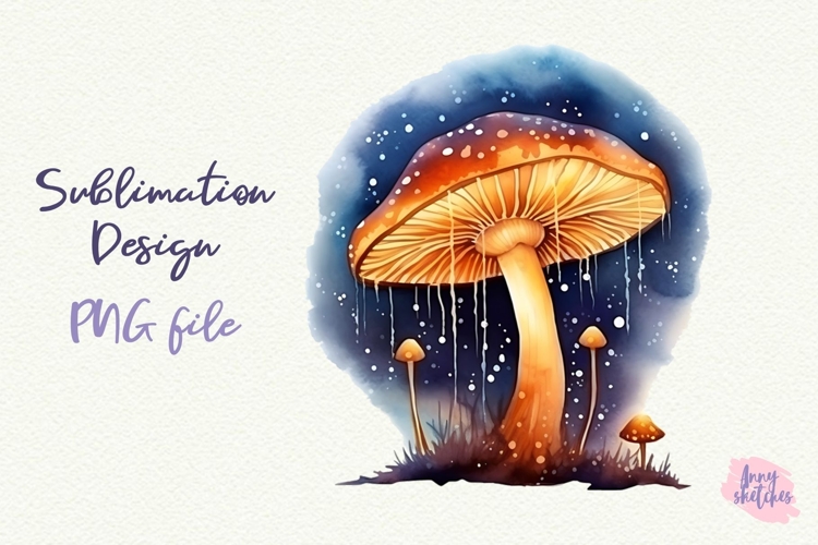 Bioluminescent Glowing Mushrooms Clipart Witchy PNG