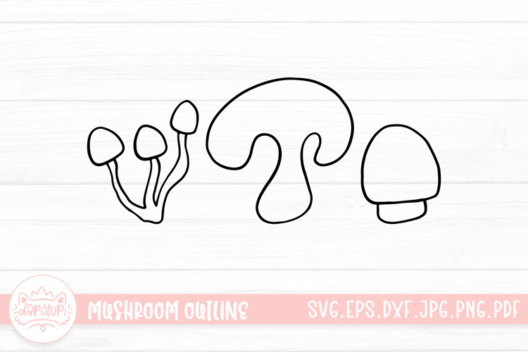 Mushroom Outline Clipart SVG Cut File