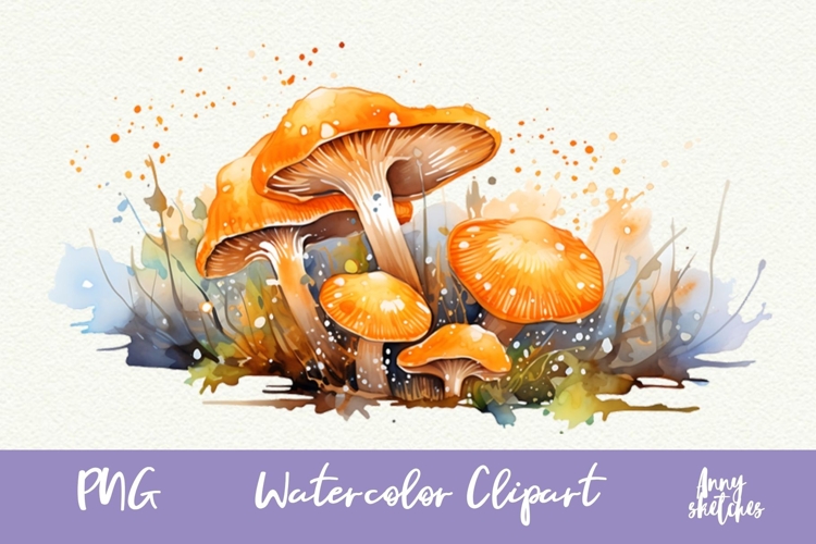 Bioluminescent Glowing Mushrooms Clipart Witchy PNG