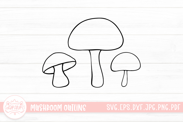 Mushroom Outline Clipart SVG Cut File