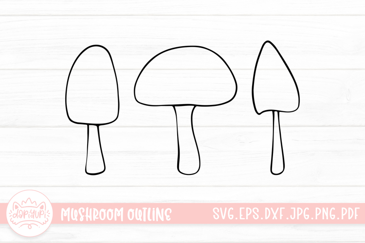 Mushroom Outline Clipart SVG Cut File