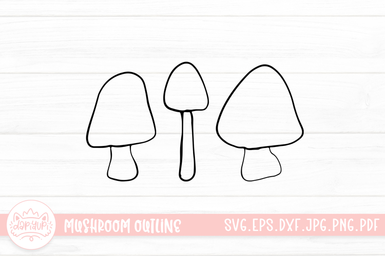 Mushroom Outline Clipart SVG Cut File