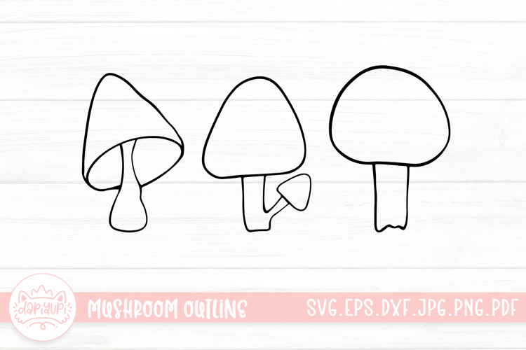 Mushroom Outline Clipart SVG Cut File