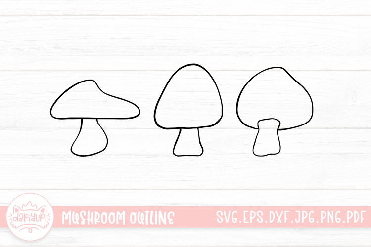 Mushroom Outline Clipart SVG Cut File